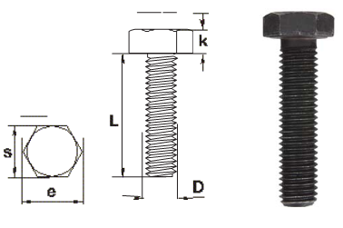 Suruburi cu cap hexagonal filetate complet DIN 933-10.9 